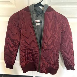 Appaman Youth Velvet Red Jacket with Grey Hood Size 12